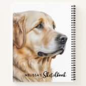 ゴールデンレトリバーモダンドウウォーター色Sketchbook ノートブック (裏面)