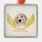 ゴールデンレトリバーラウンドクリスマスオーナメント メタルオーナメント (正面)