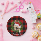 ゴールデンレトリバーリースオンバッファロープレイド ペーパープレート (パーティー)