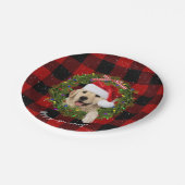 ゴールデンレトリバーリースオンバッファロープレイド ペーパープレート (アングル)