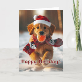 ゴールデンレトリバーレッドパピークリスマスカード シーズンカード