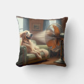 ゴールデンレトリバーレトロファンの前に座る クッション (正面)