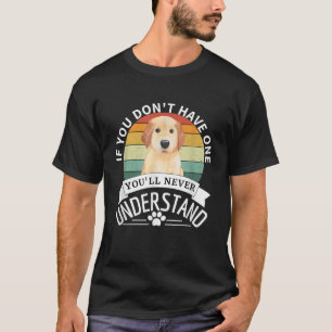 ゴールデンレトリバーレトロヴィンテージ愛犬家 男性へ Tシャツ