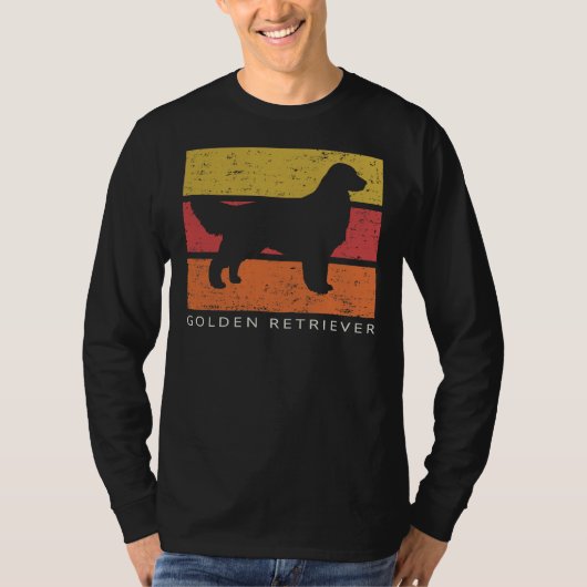 ゴールデンレトリバーレトロヴィンテージ 動揺して Tシャツ (正面)