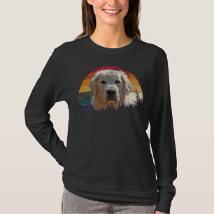 ゴールデンレトリバーレトロ油絵を描 Tシャツ