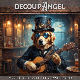 ゴールデンレトリバーロックスター – 水平。 – デコページ –  薄葉紙