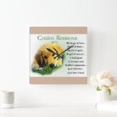 ゴールデンレトリバーワンピー伝統贈り物 スクエア壁時計 (ホーム)