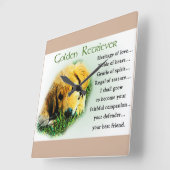 ゴールデンレトリバーワンピー伝統贈り物 スクエア壁時計 (傾斜)