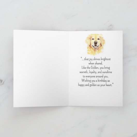 ゴールデンレトリバー人格誕生日おもしろい動物 カード (内部)