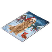 ゴールデンレトリバー冬ワンダーランドクリスマスジョイ ノートブック (左側)