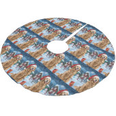 ゴールデンレトリバー冬ワンダーランドクリスマスジョイ ブラッシュドポリエステルツリースカート (アングル)