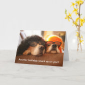 ゴールデンレトリバー別の誕生日グリーティングカード カード (黄色い花)