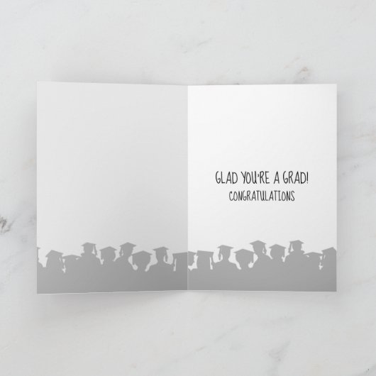 ゴールデンレトリバー卒業生と紫色の帽子 カード (内部)