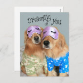 ゴールデンレトリバー夢のバレンタインデー シーズンポストカード (正面/裏面)