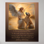 ゴールデンレトリバー天国パーソナライズされたメモリアル ポスター (正面)