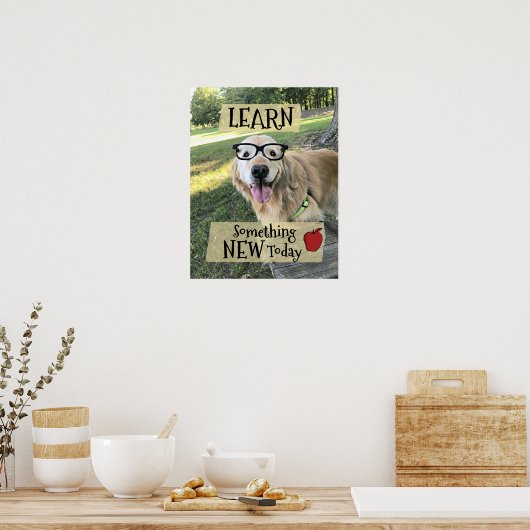 ゴールデンレトリバー学ドッグ何か新しい教室 ポスター (キッチン)