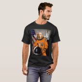 ゴールデンレトリバー宇宙飛行士誇りを持った愛国者 Tシャツ (正面フル)