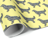 ゴールデンレトリバー小シルエットグリッドホワイトラップ ラッピングペーパー (ロールコーナー)