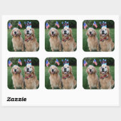 ゴールデンレトリバー屋外独立記念日 スクエアシール (シート)