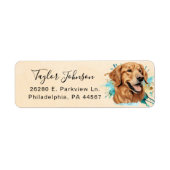 ゴールデンレトリバー差出人住所ラベル ラベル (正面)