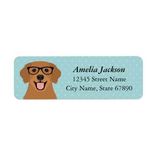 ゴールデンレトリバー差出人住所ラベル ラベル (正面)