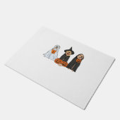 ゴールデンレトリバー幽霊ハロウィーントリックまたはトリートド ドアマット (アングル)