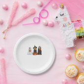 ゴールデンレトリバー幽霊ハロウィーントリックまたはトリートド ペーパープレート (パーティー)