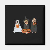 ゴールデンレトリバー幽霊ハロウィーントリックまたはトリートド マグネット (正面)