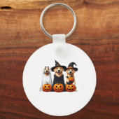 ゴールデンレトリバー幽霊ハロウィーン愛犬家 キーホルダー (正面)