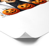 ゴールデンレトリバー幽霊ハロウィーン愛犬家 ポスター (角)