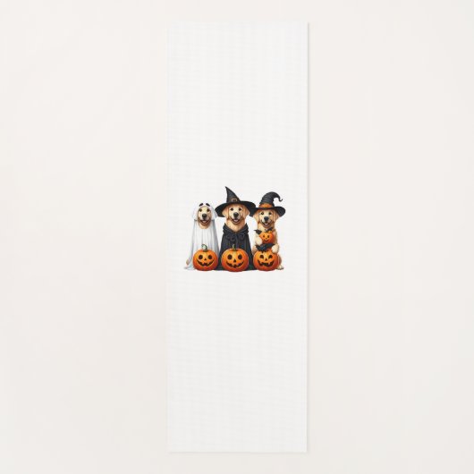 ゴールデンレトリバー幽霊ハロウィーン愛犬家 ヨガマット (正面)