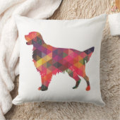 ゴールデンレトリバー幾何学模様シルエット クッション (ブランケット)