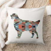 ゴールデンレトリバー幾何学模様シルエット クッション (ブランケット)