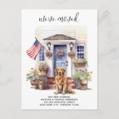 ゴールデンレトリバー愛国カスタム愛犬ペットドッグ移動 案内ポストカード (正面)