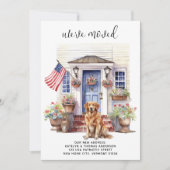 ゴールデンレトリバー愛国カスタム愛犬ペットドッグ移動 案内状 (正面)