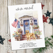 ゴールデンレトリバー愛国パーソナライズされた犬が動く 案内ポストカード