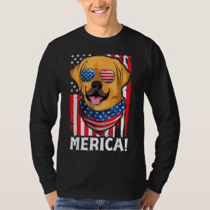ゴールデンレトリバー愛国犬アパレルアメリカ国旗Me Tシャツ