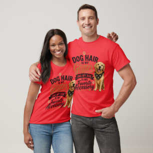 ゴールデンレトリバー愛好家のための「犬の毛は私のきらめき」 Tシャツ
