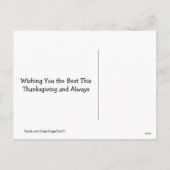 ゴールデンレトリバー感謝祭の日願い シーズンポストカード (裏面)