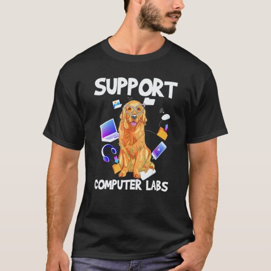 ゴールデンレトリバー支援教師 Tシャツ (正面)