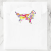 ゴールデンレトリバー楕円ステッカー 楕円形シール (バッグ)