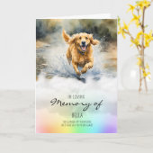 ゴールデンレトリバー水カラーペットドッグロス悔やみや弔慰 カード (黄色い花)