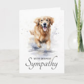 ゴールデンレトリバー水カラーペットドッグロス悔やみや弔慰 カード (正面)