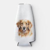 ゴールデンレトリバー水彩プリントドッグアートギフトワット ボトルクーラー (正面)