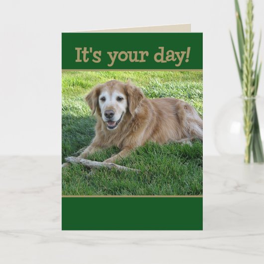 ゴールデンレトリバー父の日札 カード (正面)