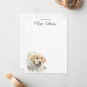 ゴールデンレトリバー犬かわいい子犬パーソナライズされた ノートカード (正面/裏面インサイチュ)