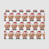 ゴールデンレトリバー犬がクリスマスを育てる 薄葉紙 (正面)