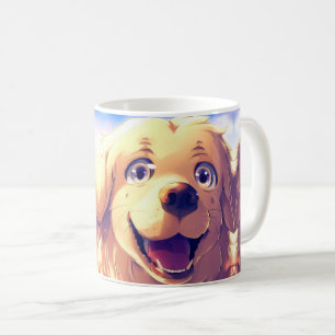 ゴールデンレトリバー犬が微笑む コーヒーマグカップ