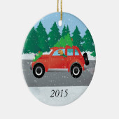 ゴールデンレトリバー犬が車を運転 – ツリー上 セラミックオーナメント (右)