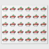 ゴールデンレトリバー犬が車を運転 – ツリー上 ラッピングペーパー (フラット)